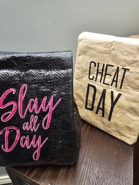 Insulated Lunch Bag  - Script "Slay all Day" "Cheat Day